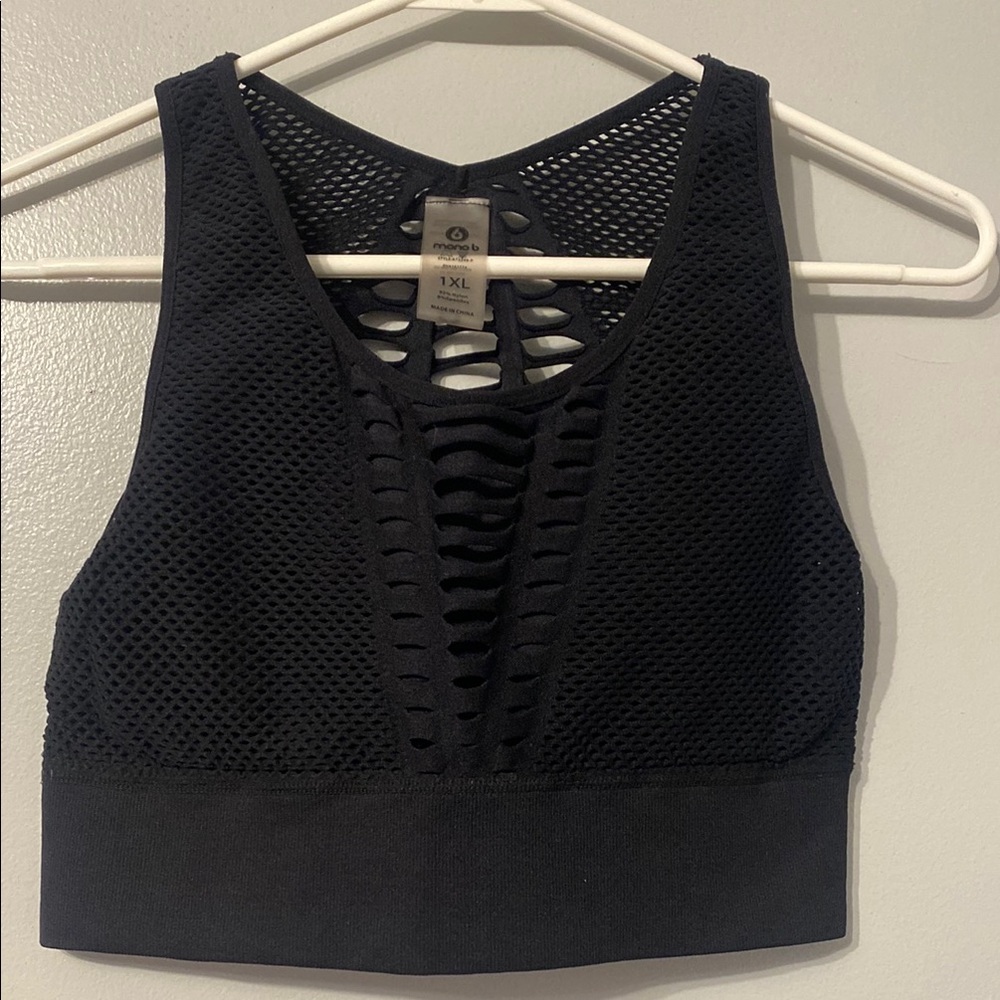Black Mono B padded sports bra 1XL